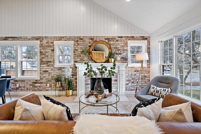 brick wall in living room